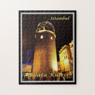 Istanbul - Galata Kulesi at Night - Turkey - Jigsaw Puzzle