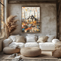 Istanbul Hagia Sophia Abstract Drip Painting
