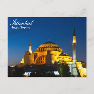 Istanbul - Hagia Sophia at night postcard