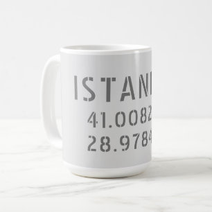 Istanbul Latitude & Longitude Coordinates  Coffee Mug