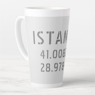 Istanbul Latitude & Longitude Coordinates   Latte Mug
