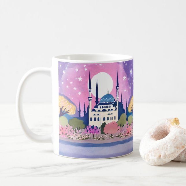 Istanbul Mosque with Minarets Coffee Mug (With Donut)