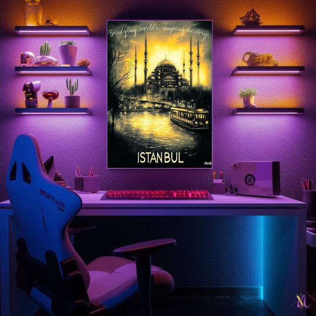 Istanbul Skyline - Charcoal Monochrome Art - Urban Poster (Creator Uploaded)