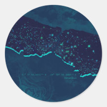 Istanbul Space Night View Circle Sticker