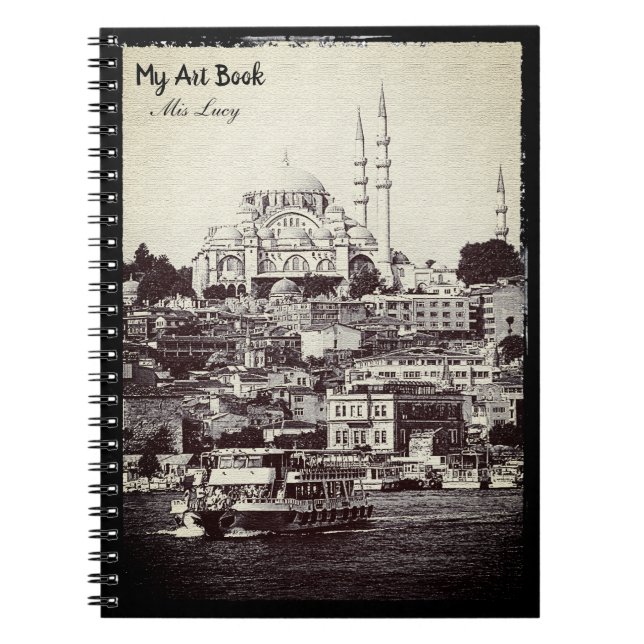 Istanbul, Sultan Ahmed Mosque, Turkey (vintage) Notebook (Front)