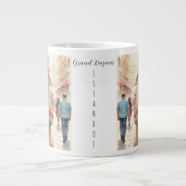 Istanbul Tourist Destination,Turkish, Turkeye Large Coffee Mug (Front)