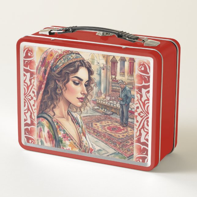 Istanbul Tourist Destination,Turkish, Turkeye  Metal Lunch Box (Back)