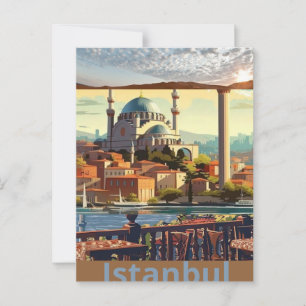 Istanbul Travel Postcard Art, Istanbul Turkey Post