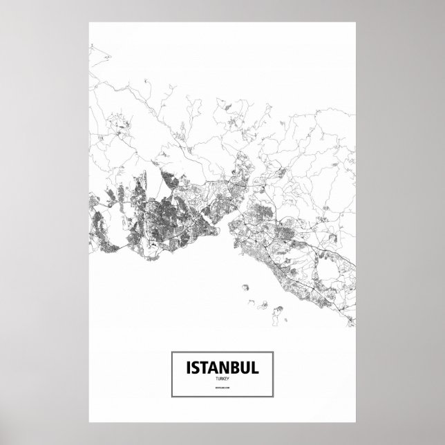 Istanbul, Turkey (black on white) Poster (Front)