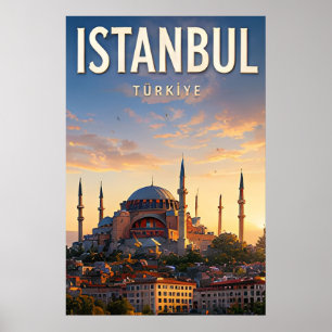 🕌 Istanbul Turkey Blue Mosque And Bosphorus Views Poster