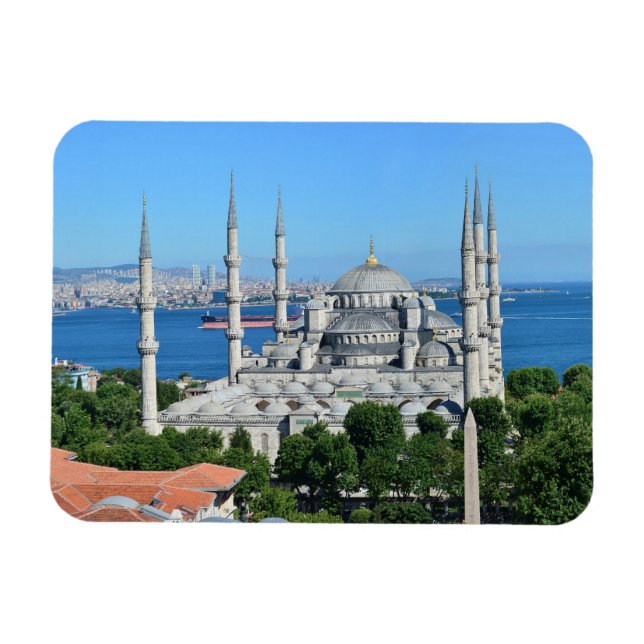 Istanbul Turkey Blue Mosque Architecture Day View  Magnet (Horizontal)