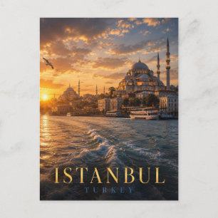 Istanbul Turkey Bosphorus Skyline REALMS Postcard