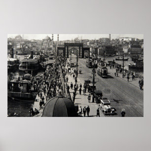 ISTANBUL,  TURKEY - CIRCA 1900's :Vintage cityscap Poster