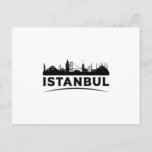 Istanbul Turkey City Cityscape Skyline Gift Idea Postcard (Front)