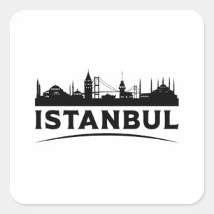 Istanbul Turkey City Cityscape Skyline Gift Idea Square Sticker