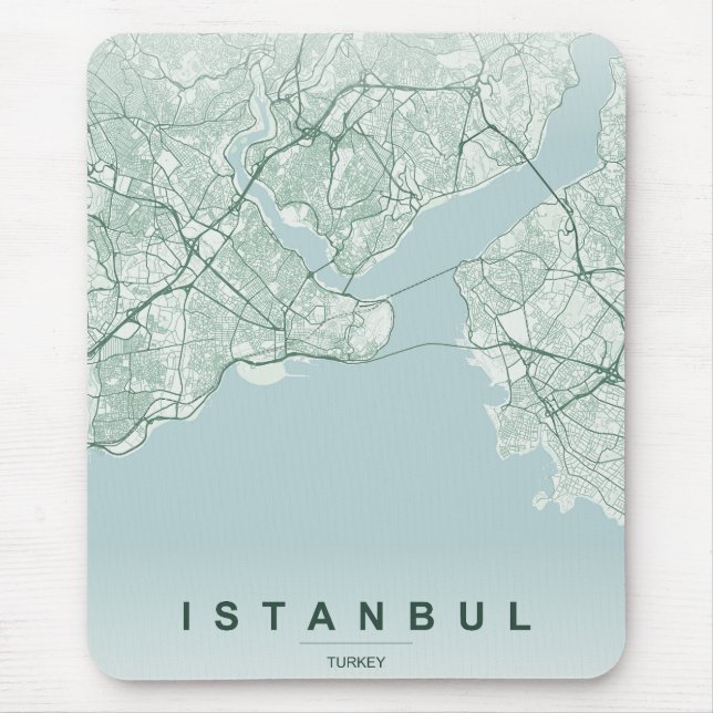 Istanbul Turkey City Map Minimal Design Mouse Mat (Front)