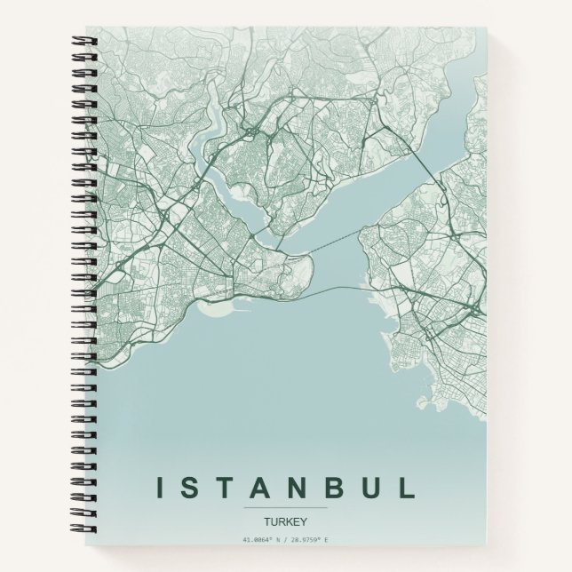 Istanbul Turkey City Map Minimal Design Notebook (Front)