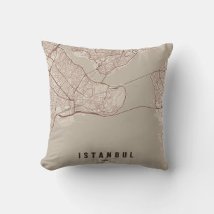 Istanbul Turkey City Map Minimal Design Notebook Cushion