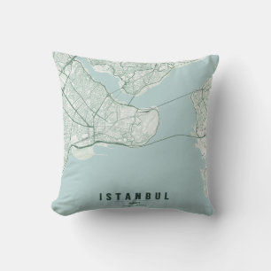 Istanbul Turkey City Map Minimal Design Notebook Cushion