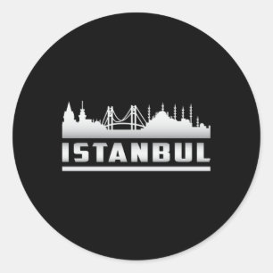 Istanbul Turkey City Skyline Cityscape Funny Gift Classic Round Sticker