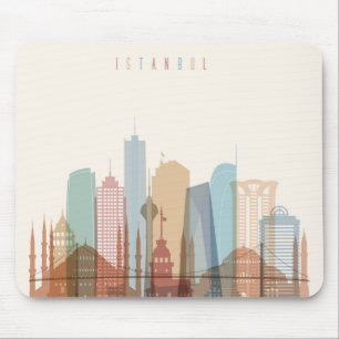 Istanbul, Turkey City Skyline Mouse Mat