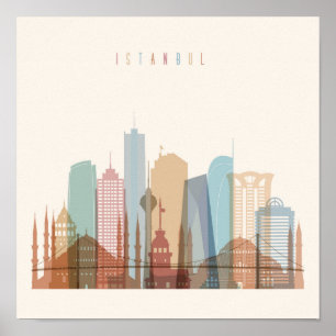 Istanbul, Turkey   City Skyline Poster