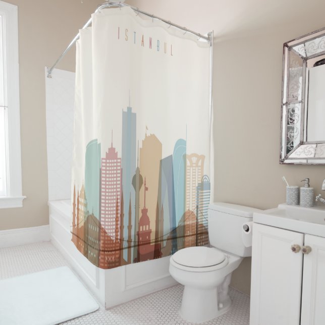 Istanbul, Turkey | City Skyline Shower Curtain (In Situ)