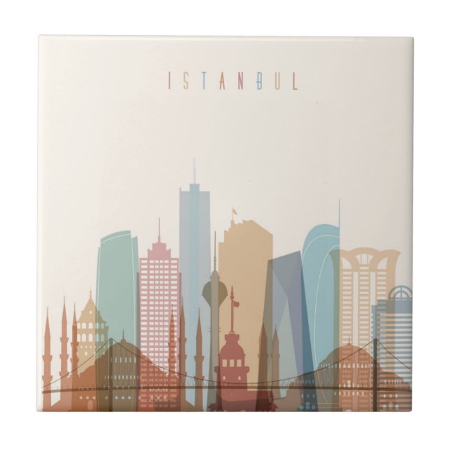 Istanbul, Turkey | City Skyline Tile (Front)