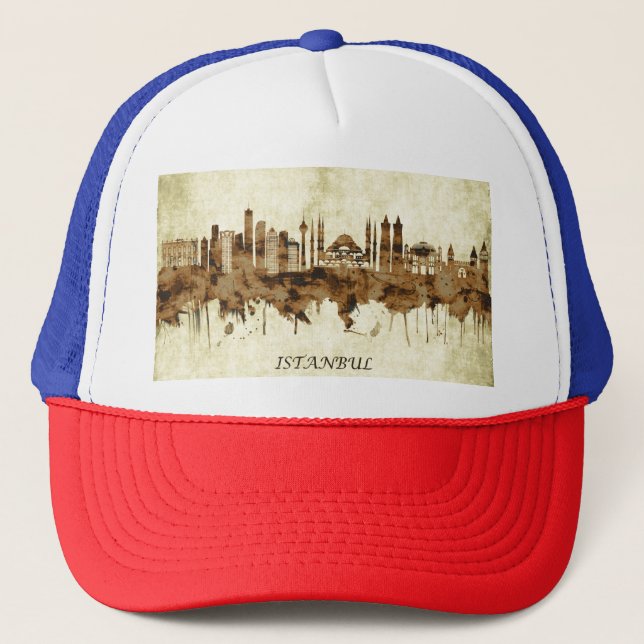 Istanbul Turkey Cityscape Trucker Hat (Front)