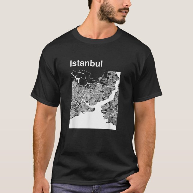 Istanbul Turkey Classic City Map Graphic  T-Shirt (Front)