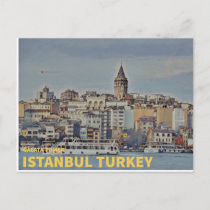Istanbul Turkey   Galata Tower Postcard