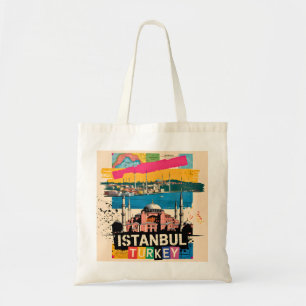 Istanbul Turkey Hagia Sophia Retro Pop Art Travel Tote Bag