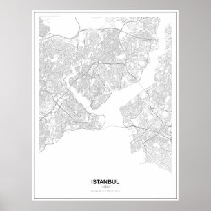 Istanbul, Turkey Minimalist Map Poster (Style 2)