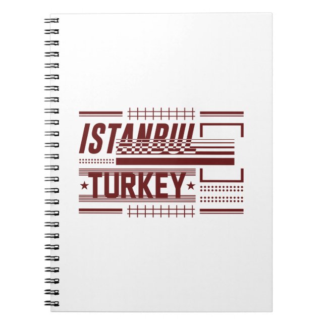 Istanbul Turkey Modern Urban Typography Design Notebook (Front)