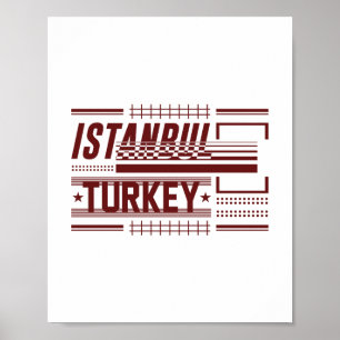 Istanbul Turkey Modern Urban Typography Design Poster