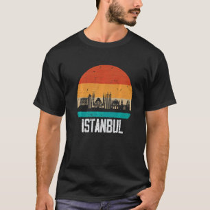 Istanbul Turkey Retro Vintage Sunset Skyline Istan T-Shirt
