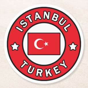 Istanbul Turkey Round Paper Coaster