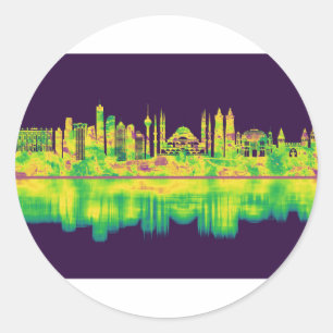 Istanbul Turkey Skyline Classic Round Sticker