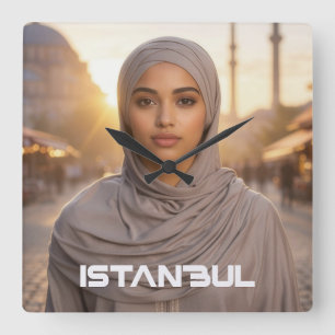 ISTANBUL - TURKEY SQUARE WALL CLOCK