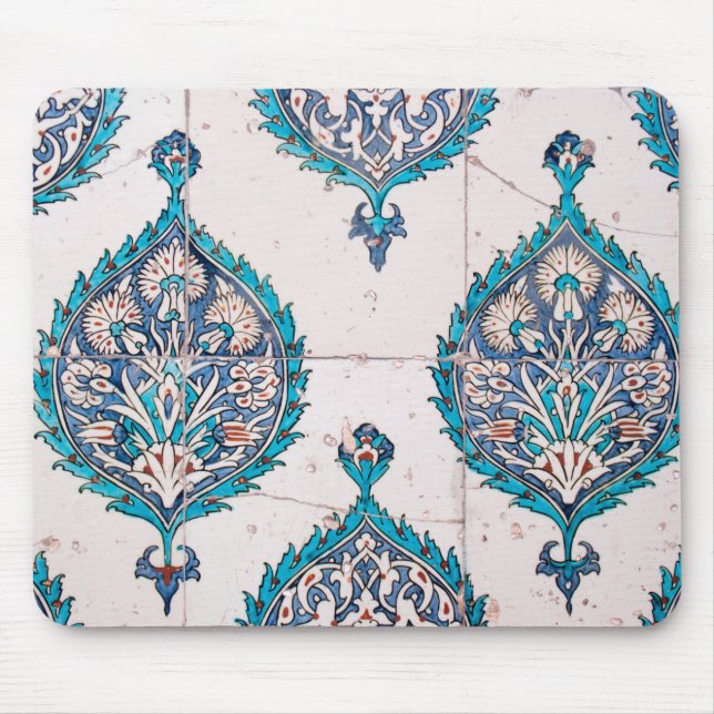 istanbul turkey tile floral mosaic texture mouse mat (Front)