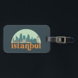 Istanbul Turkey Vintage City Skyline Cityscape Art Luggage Tag<br><div class="desc">Vintage and retro city design with beautiful skyline, tourist attraction and cityscape art. Cool skyscraper and building silhouette illustration merchandise for tourist and traveller. Perfect as souvenir to bring back home when travelling. Save the memory of your travel and vacation with family and friends. Background colour can be customised to...</div>