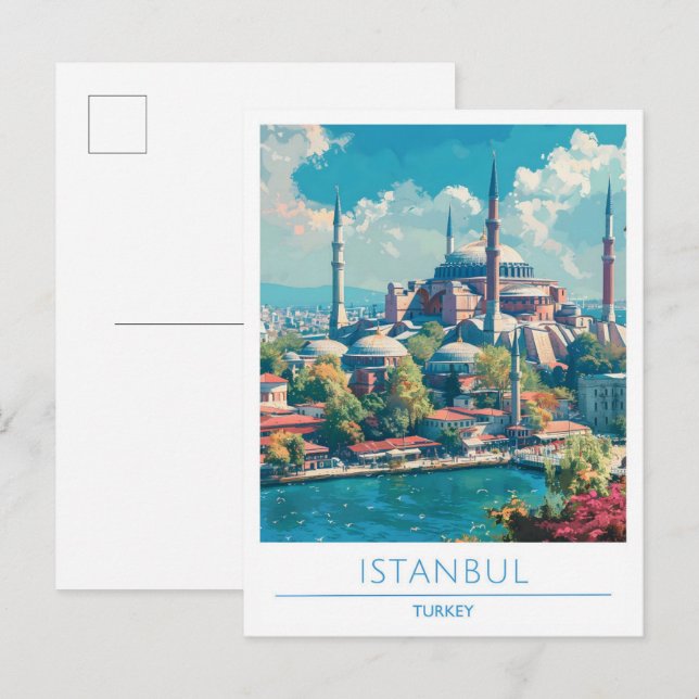 Istanbul Turkey Vintage Travel  Postcard (Front/Back)