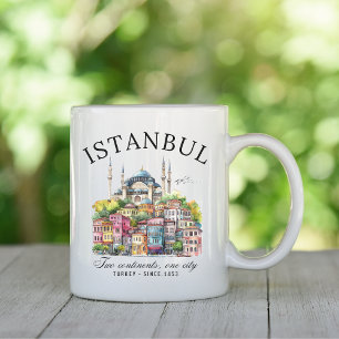 Istanbul Turkey Watercolor art city landscape Coffee Mug