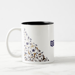 Istanbul Turkiye Blue and Golden Souvenir Two-Tone Coffee Mug