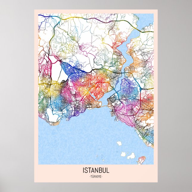 Istanbul Türkiye City Map Poster (Front)