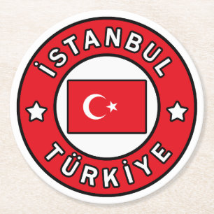 İstanbul Türkiye Round Paper Coaster