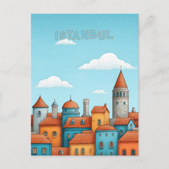 Istanbul Turkiye Travel Postcard (Front)