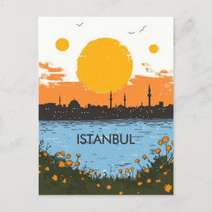 Istanbul Turkiye Travel Postcard