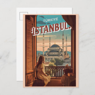 Istanbul turkiye travel vintage souvenirs gifts postcard