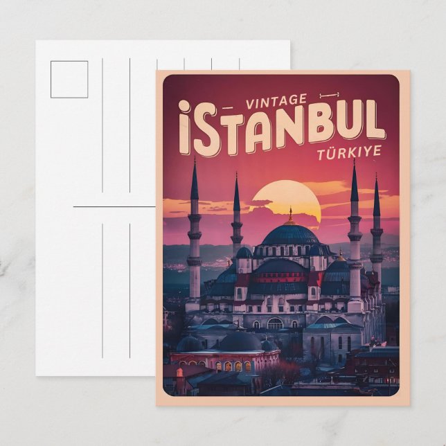 Istanbul turkiye travel vintage souvenirs gifts postcard (Front/Back)